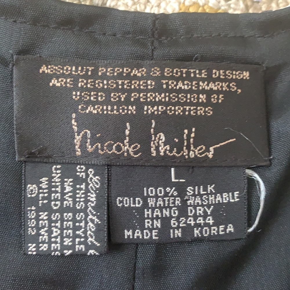 VINTAGE SILK NICOLE MILLER BLOODY MARY NOVELTY PRINT HIGH WAIST SHORTS 90s Y2K - Picture 3 of 11